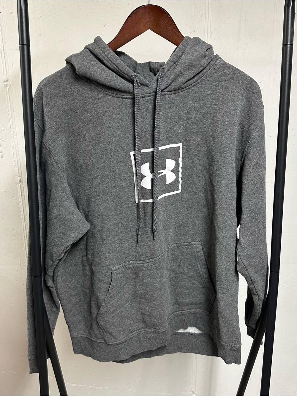 Under Armour Heather Gray Hoodie Pullover with Logo